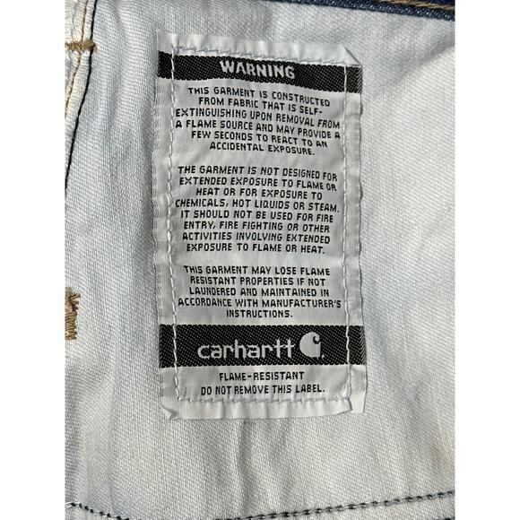 Carhartt Flame Resistant Relaxed Fit Jeans Straight Leg Size 52 x 30 Workwear - Picture 15 of 16